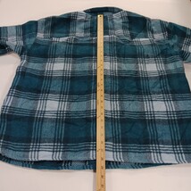 Dip RN#29360 Women's Green Flannel Plaid Button Up Fleece Shirt Jacket Size 2X image 6