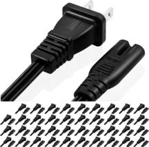 5Core Extra Long 12ft 2 Prong 40 Pack Non-Polarized AC Wall Power Cable  - £39.95 GBP