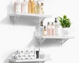 Floating Shelves, White Wall Shelf With Metal Bracket, Modern Wall Mount... - $51.99