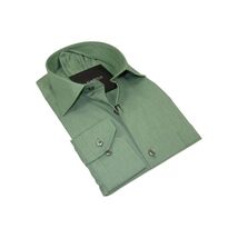 Mens Shirt Hankie CASILA Turkey Cotton Blend Long Sleeves 501770-07 Soli... - $39.99