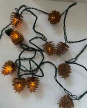 Frosted Pinecone Light String infoor/ ouitdoor Holiday Fairy Lights 11 ft - £31.27 GBP