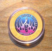 (1) Hard Rock Casino ROULETTE Chip - Peach - LAS VEGAS - Colored Flames - $8.95