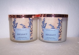 2 Bath &amp; Body Works Bergamot 3 Wick Candle made with Essential Oils 14.5 oz - £36.84 GBP