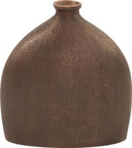 Flask Vase Howard Elliott Small Textured Dark Copper Aluminum Faux Marble - £257.81 GBP