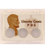 Lincoln Cents P, D &amp; S 2x3 Snap Lock  Coin Holder, 3 pack - £7.06 GBP