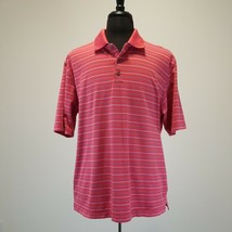 Pebble Beach Performance Short Sleeve Golf Polo Shirt Mens XXL Red Stripe Casual - £11.15 GBP