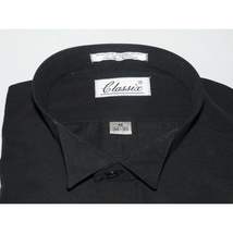 Men's Tuxedo shirt By CLASSIX Wing Tip Formal Plain Front After Six M14 Black image 6