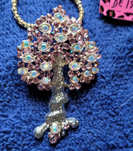 New Betsey Johnson Necklace Tree Rhinestones Wishing Fairytales Decorative Nice - £11.98 GBP