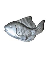 Vintage Metal Fish Lays Flat Sculpture Figurine Silver Decoré Paper Weig... - $353.43 MXN