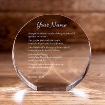 Proverbs 31:25-29 Her Strength and Honor Circle Cut Crystal Custom Chris... - £79.72 GBP+