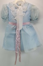 AJ) Vintage Girls Spring Lace Blue Dress Size 4 Polyester - £15.89 GBP