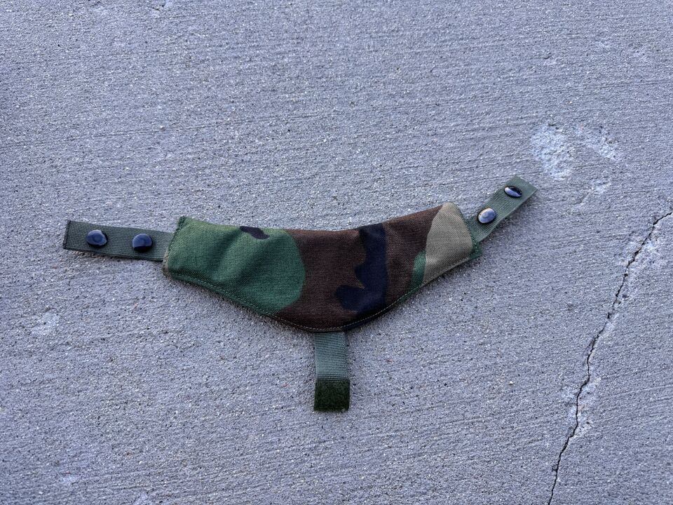 GENUINE USGI WOODLAND THROAT PROTECTOR COMPLETED WITH INSERTS - $46.75