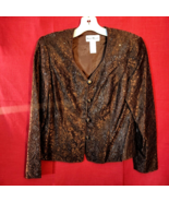 Karen Miller New York Top Jacket Floral size 8 embellished brown - £19.38 GBP