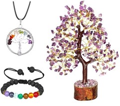 Amethyst Crystal Tree - Purple Crystal and Stone - Housewarming Gift for... - £33.73 GBP