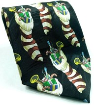 Christmas Stocking Candy Cane Toy Soldier Trumpet Holiday Novelty Silk Tie - $11.78