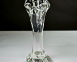 Vintage Mid Century Modern Clear Swung Glass Vase Heavy Small 7in Décor - $39.99