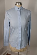 James Perse 1 S Blue Cotton Blend Long Sleeve Button-Front Shirt Top Italy - £34.93 GBP