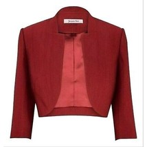 NWT Womens Size 14 Jacques Vert Cranberry Red 3/4 Sleeve Dress Bolero Ja... - £33.67 GBP