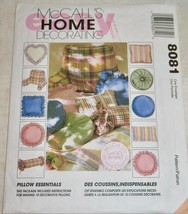 Mc Calls Home Decorating Pattern 8081 Pillow Essentials ~ Uncut! - £7.43 GBP