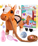 Brown Pony Plush Interactive Singing Dancing Musical Pet, Stuffed Animal - $753.23 MXN