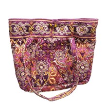 Vera Bradley Tote Shoulder Bag Womens Purple Multi Quilted Floral Double... - $26.24