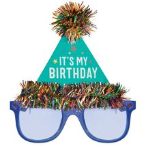 HOME &amp; HOOPLA Birthday Party It&#39;s My Birthday Tinsel Hat Fun Shades Sunglasses P - £9.19 GBP
