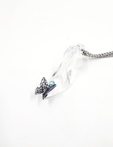Cinderella Glass Slipper Necklace - Filigree Butterfly Blue Rhinestone - £17.62 GBP