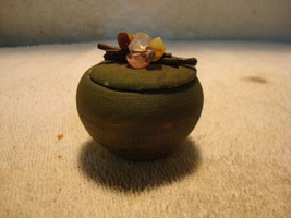 Raku Iridescent miniature Pot with Lid Pottery Vase Jar Signed Jeremy Diller - £23.59 GBP