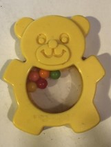 Vintage Yellow Bear Plastic Baby Rattle ODS2 - £3.88 GBP