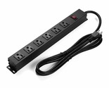 6 Outlets Metal Power Strip, Wall Mount Heavy Duty Power Outlet With Swi... - £34.45 GBP