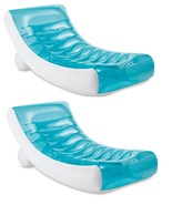 Intex Inflatable Rockinfoot Lounge Pool Floating Raft Chair with Cuphold... - £91.24 GBP