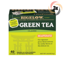 3x Boxes Bigelow Classic Decaffeinated Green Tea | 40 Tea Bags Per Box | 1.82oz - £20.53 GBP