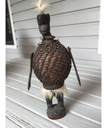A Vintage 1930 artifact Lombok Hand Woven Wooden Basket Doll Figure. - $90.53 CAD