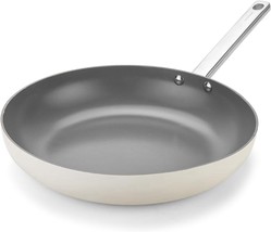 8” Nonstick Ceramic Fry Pan, Induction Safe, Even Heat, PFOA Free, White... - $14.85