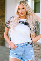 Leopard Mix Animal Print Bleached T Shirt - £12.04 GBP