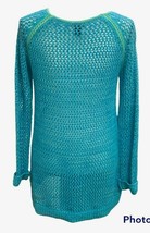 New Direction Womens Top Open Knit Cover Up Sz S Long Sleeve Blue Coasta... - £7.83 GBP