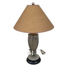 PGA Tour Home Triple Golfer Figures Golf Brass Table Lamp Trophy &amp; Shade 30” - £189.95 GBP