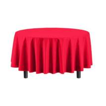 12 LOT Exquisite Premium Red Plastic Tablecloth Tablecover Disposable 84&quot; Round - £24.09 GBP