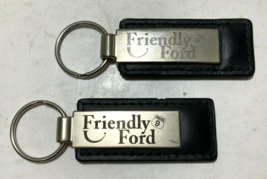 2 Friendly FORD DEALER Leather Metal KEYCHAINS POUGHKEEPSIE NEW YORK NY ... - $24.74