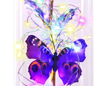 Mothers Day Rose Gifts, Galaxy Purple Butterfly Rose in Glass Dome, Ligh... - $41.46