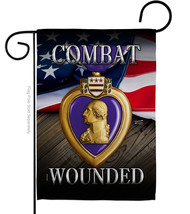 Purple Heart Combat Wounded Garden Flag Military Service 13 X18.5 Double-Sided H - £17.17 GBP