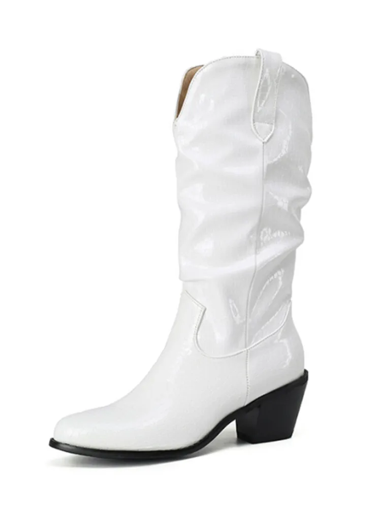 Plus Size 48 Women&#39;s Short Boots Western boy Boots Mid Boots  Heel Knee Boots Au - £114.41 GBP