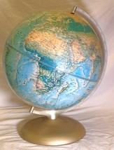 Rand McNally World Map 3D Topography Globe Stand Man Cave Vintage b - $59.39
