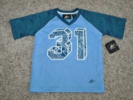Boys Shirt Short Sleeve Athletech Sports #31 Blue V-neck Tee Athletic-si... - £5.53 GBP