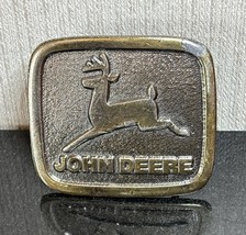 Vintage John Deere Belt Buckle Wyoming Studio Art Works Brass 1980s - $252.61 MXN