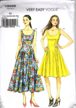 Very Easy Vogue V8996 Misses 16 to 24 Fitted and Flared Dress Sewing Pattern - £13.27 GBP