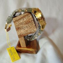 INVICTA SUBAQUA QUARTZ - GOLD CASE WITH OLIVE GREEN BAND / NEEDS NEW BATTERY image 8