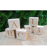 English alphabet blocks with letters, Wooden blocks with letters and num... - $82.25 CAD