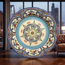 Euro Ceramica ZANZIBAR 2-Dinner Plates Ceramic 10 1/2” D Floral Geometri... - $34.65