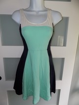 Express Multi-Color Green /Blue Sleeveless Casual Tea Dress Size S Women&#39;s - $370.14 MXN